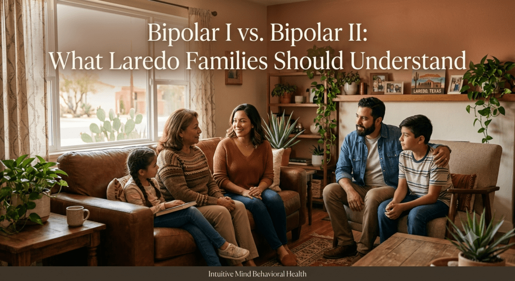 Bipolar I vs Bipolar II Laredo guide illustrating family support and psychiatric understanding.